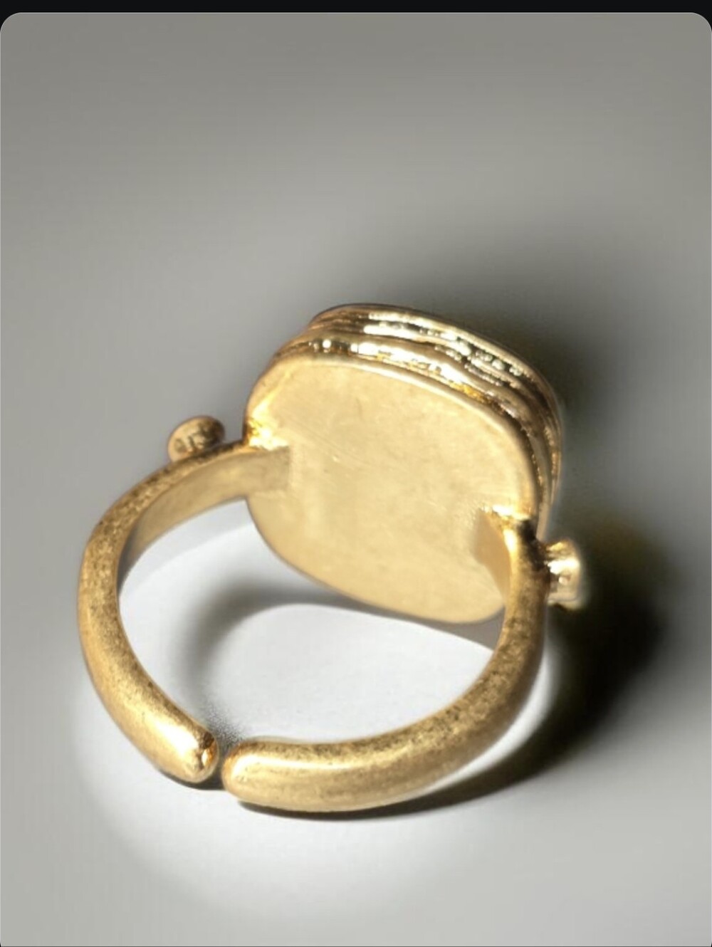 18k Gold Plated Luxury Byzantine Revival Icey Blue Aquamarine Bevel Crystal Ring - Picture 4 of 6
